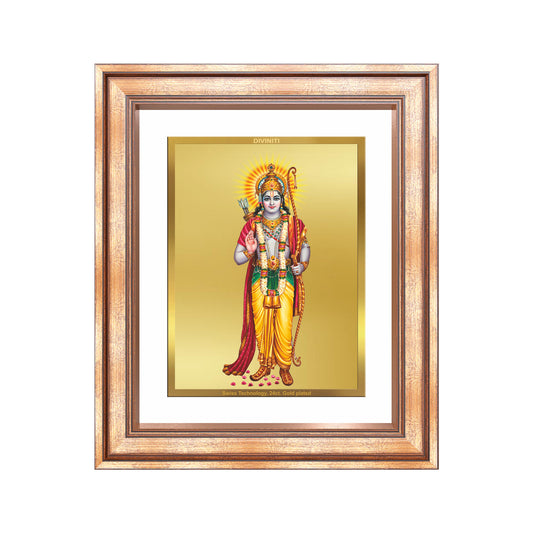 Diviniti 24K Gold Plated Ram Ji (Classic) Divine Wall Frame for Home Mandir & Office Decor | Luxury Spiritual Gift