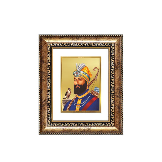 Diviniti 24K Gold Plated Guru Gobind Singh Ji Sacred Sikh Table Top Frame for Home Decor & Office Ambiance | Premium Spiritual Gift