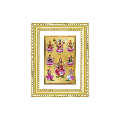 Diviniti 24K Gold Plated Ashtalakshmi Divine Wall Frame for Home Mandir & Office Decor | Luxury Spiritual Gift