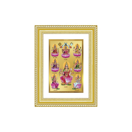 Diviniti 24K Gold Plated Ashtalakshmi Divine Wall Frame for Home Mandir & Office Decor | Luxury Spiritual Gift