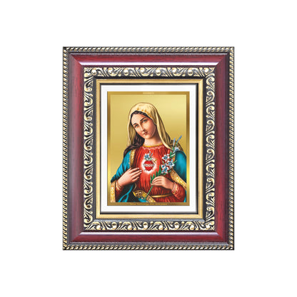 Diviniti 24K Gold Plated Mother Mary (Classic) Divine Table Top Frame for Home Mandir & Office Decor | Luxury Spiritual Gift