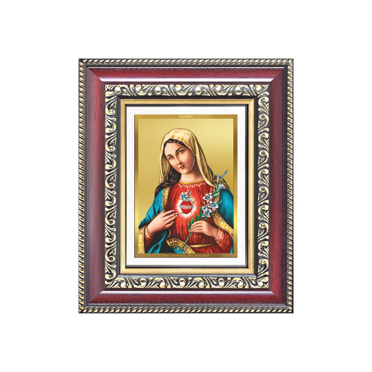 Diviniti 24K Gold Plated Mother Mary (Classic) Divine Table Top Frame for Home Mandir & Office Decor | Luxury Spiritual Gift