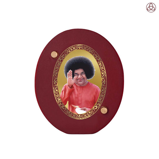 Satya Sai Baba Car Dashboard & Tabletop Photo Frame in 24K gold plated royal foil