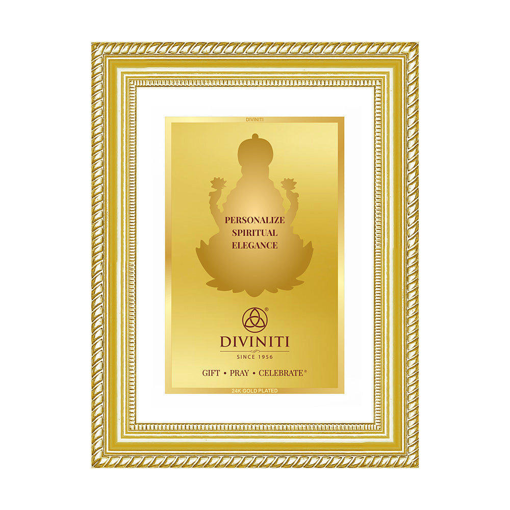 Diviniti Double Glass Frame Personalised Tabletop and Wall Photo Frame in 24K Gold Plated Foil
