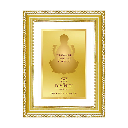 Diviniti Double Glass Frame Personalised Tabletop and Wall Photo Frame in 24K Gold Plated Foil