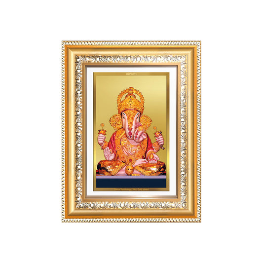 Dagdu Ganesh | Shri Dagdusheth Halwai Ganpati Wall and Tabletop Photo Frame in 24K Gold Plated Foil