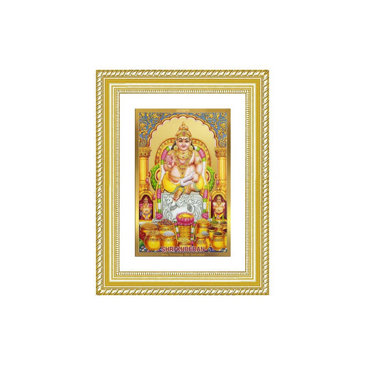 Diviniti 24K Gold Plated Kuber (Classic) Divine Wall Frame for Home Mandir & Office Decor | Luxury Spiritual Gift