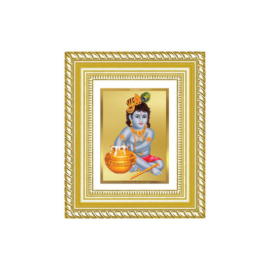 Diviniti 24K Gold Plated Bal Gopal Divine Table Top Frame for Home Mandir & Office Decor | Luxury Spiritual Gift