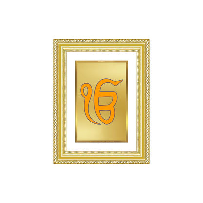Diviniti 24K Gold Plated Ik Omkar (Classic) Divine Wall Frame for Home Mandir & Office Decor | Luxury Spiritual Gift