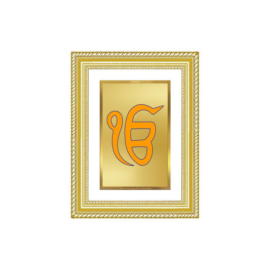Diviniti 24K Gold Plated Ik Omkar (Classic) Divine Wall Frame for Home Mandir & Office Decor | Luxury Spiritual Gift