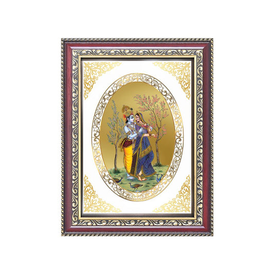Radha Krishna | Divine Love Wall & Tabletop Royal Photo Frame in 24K Gold Plated Foil