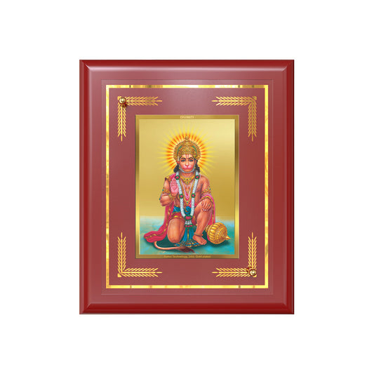 Diviniti 24K Gold Plated Ashirwad Hanuman Wall & Tabletop Photo Frame | Protection, Strength & Divine Blessings