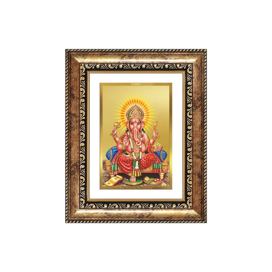 Diviniti 24K Gold Plated Ganesha (Classic) Divine Wall and Table Top Frame for Home Mandir & Office Decor | Luxury Spiritual Gift