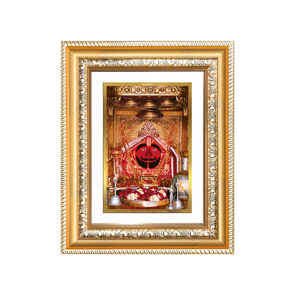 Diviniti 24K Gold Plated Salasar Balaji (Classic) Divine Wall and Table Top Frame for Home Mandir & Office Decor | Luxury Spiritual Gift