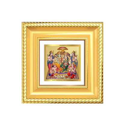 Diviniti Ram Darbar (Lord Ram with Sita, Lakshman & Hanuman) Tabletop Frame in 24K Gold Plated Foil | Dharma, Devotion & Divine Blessings | DG015S1A (10x10 CM)