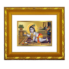 Load image into Gallery viewer, DIVINITI 24K Gold Plated Laddu Gopal Photo Frame For Home Wall Decor, Housewarming (15.0 X 13.0 CM)
