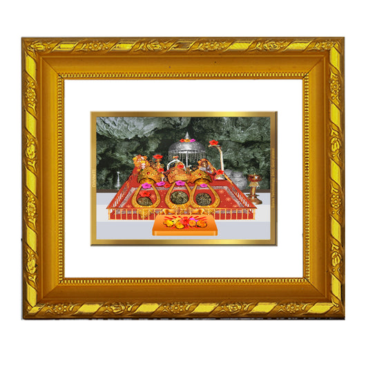DIVINITI 24K Gold Plated Foil Mata Ka Darbar Wall Photo Frame for Home Decor, Navratri Gift DG 103 Size 1 (15.3x14.9 CM)