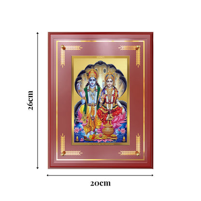 Lakshmi Vishnu | Divine Consort Wall and Tabletop Photo Frame in 24K Gold Plated Foil