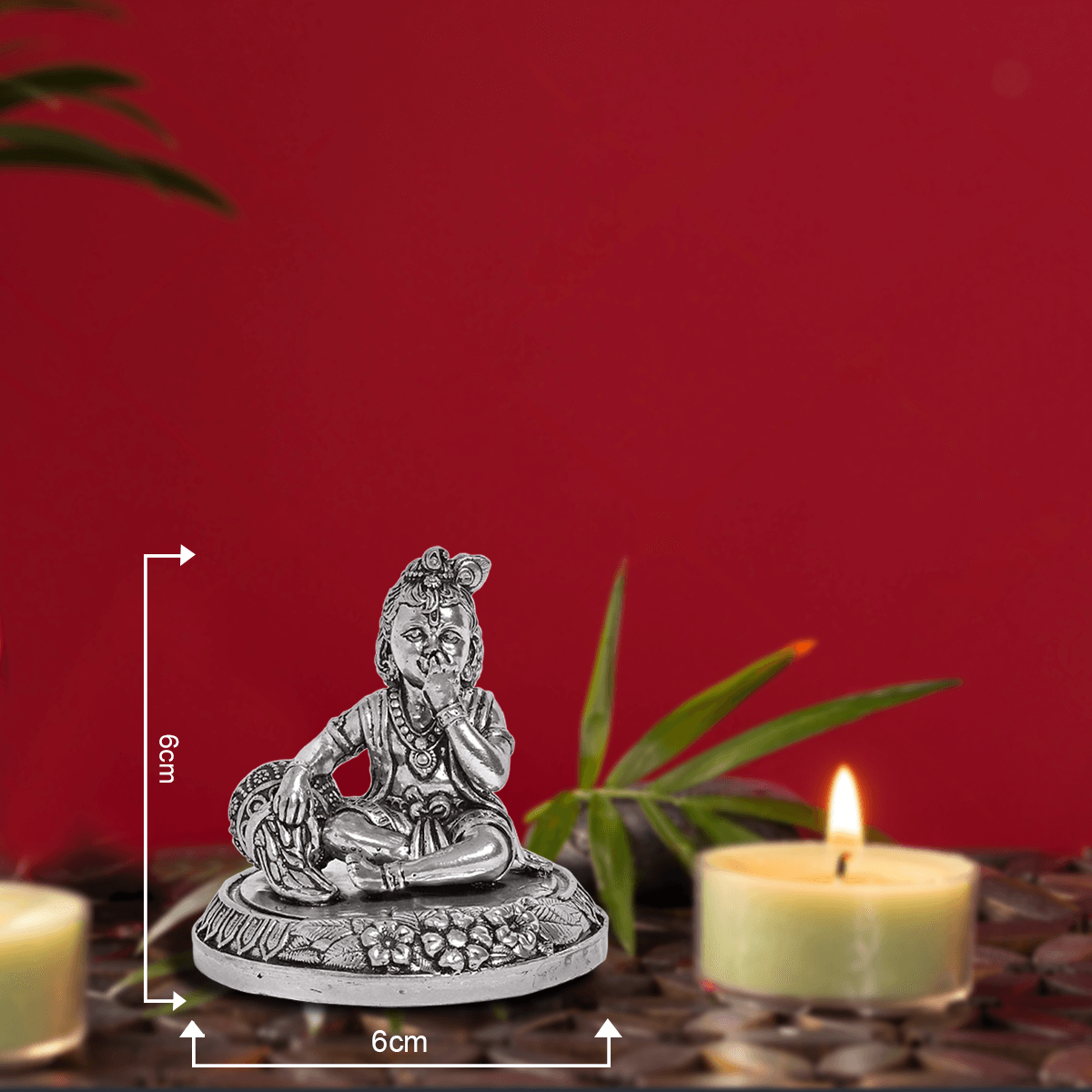 Pure Silver Bal Makhan Gopal Idol Statue (6x6 cm 94.5g)