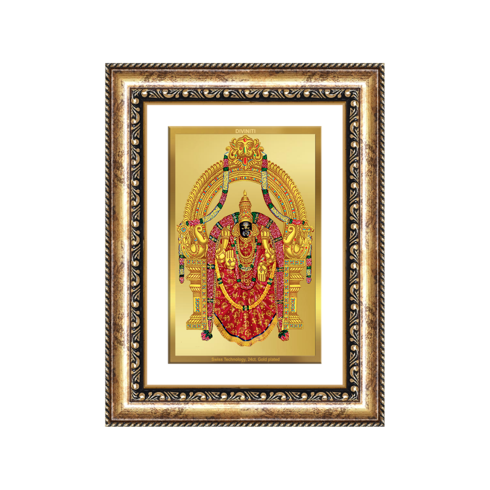 Diviniti 24K Gold Plated Padmavati (Classic) Divine Wall Frame for Home Mandir & Office Decor | Luxury Spiritual Gift
