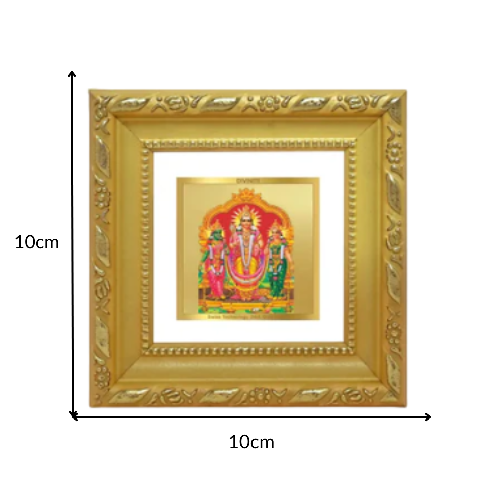 Lord Murugan with Valli | Divine Union Tabletop Frame in 24K Gold Plated Foil