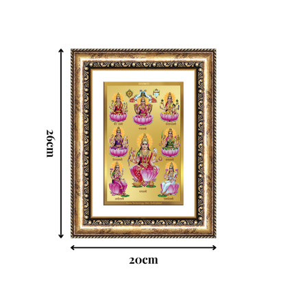 Diviniti 24K Gold Plated Ashtalakshmi Divine Wall Frame for Home Mandir & Office Decor | Luxury Spiritual Gift