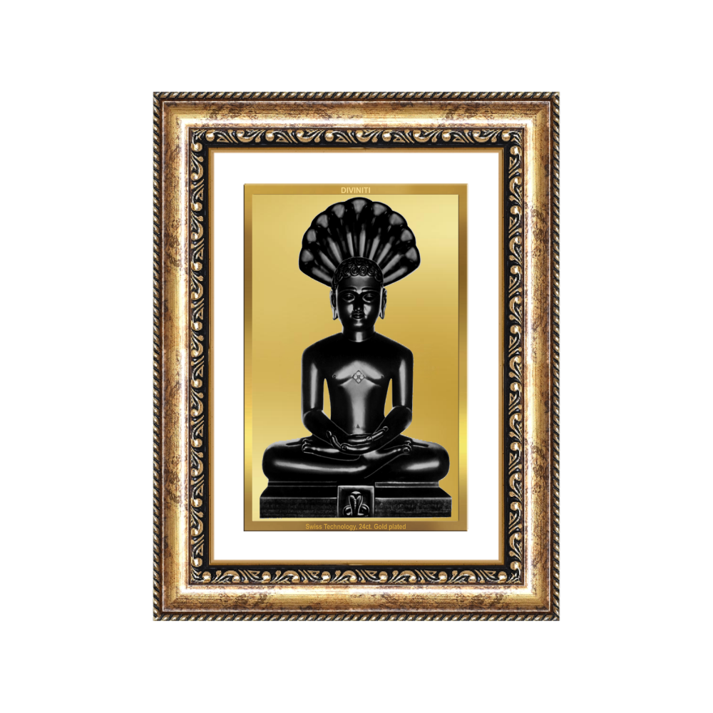 Diviniti 24K Gold Plated Parshvanath (Classic) Divine Wall Frame for Home Mandir & Office Decor | Luxury Spiritual Gift