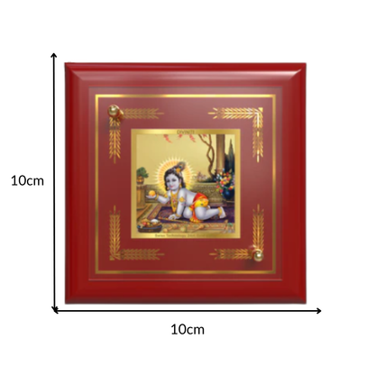 Laddu Gopal | Bal Krishna Tabletop Frame in 24K Gold Plated Foil