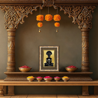Diviniti 24K Gold Plated Parshvanath (Classic) Divine Wall Frame for Home Mandir & Office Decor | Luxury Spiritual Gift