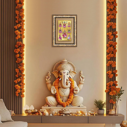 Diviniti 24K Gold Plated Ashtalakshmi Divine Wall Frame for Home Mandir & Office Decor | Luxury Spiritual Gift