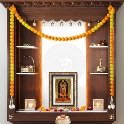 Diviniti 24K Gold Plated Ram Lalla (Classic) Divine Wall Frame for Home Mandir & Office Decor | Luxury Spiritual Gift