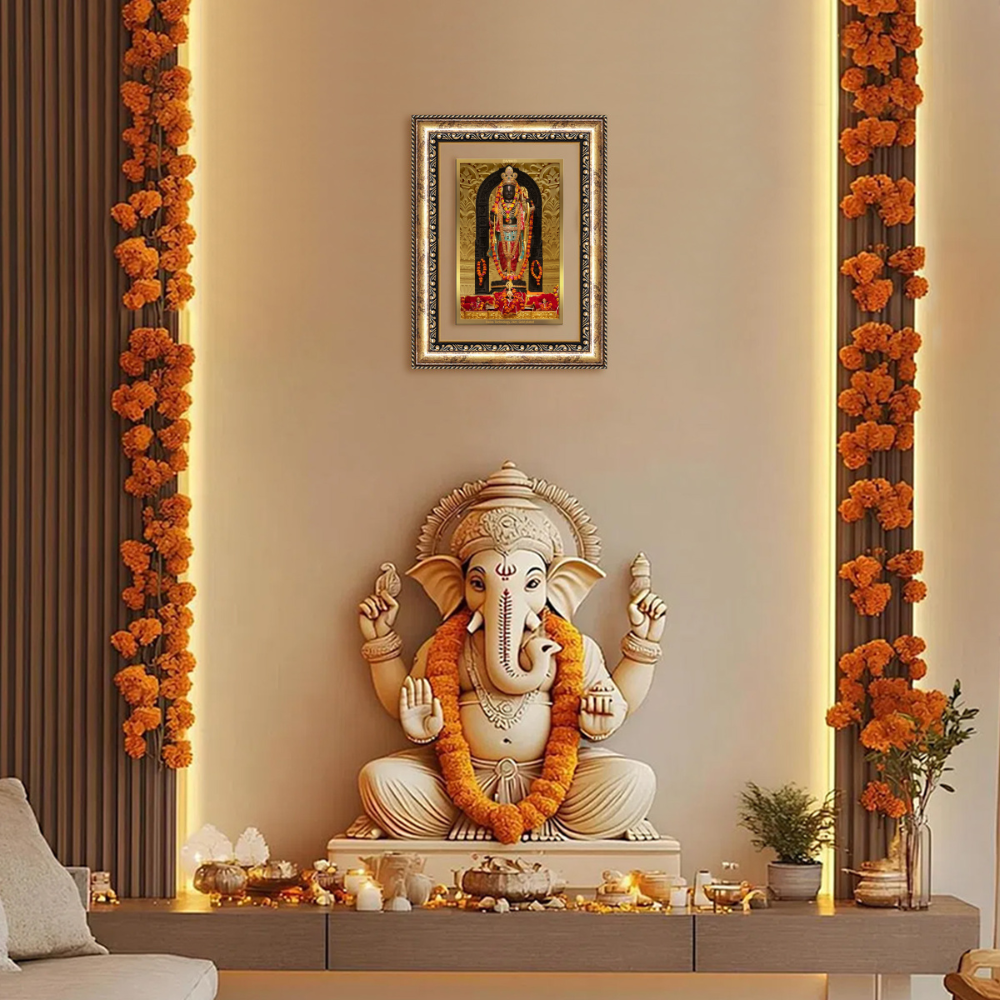 Diviniti 24K Gold Plated Ram Lalla (Classic) Divine Wall Frame for Home Mandir & Office Decor | Luxury Spiritual Gift