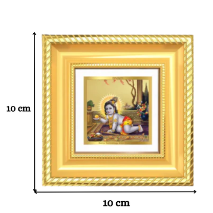 Laddu Gopal | Bal Krishna Tabletop Frame in 24K Gold Plated Foil
