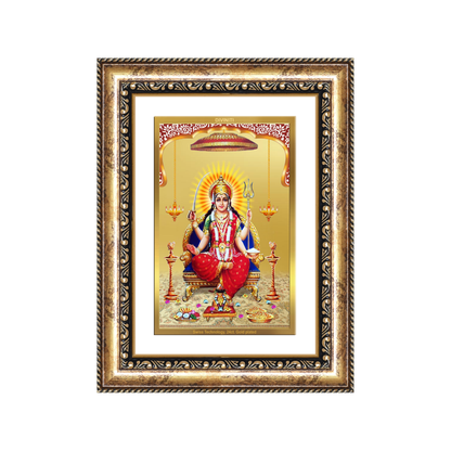 Diviniti 24K Gold Plated Santoshi Mata (Classic) Divine Wall Frame for Home Mandir & Office Decor | Luxury Spiritual Gift