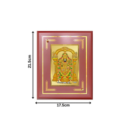 Lord Tirupati Balaji | Sri Venkateswara | Supreme form of Vishnu from Tirumala Wall & Tabletop Photo Frame in 24K Gold Plated Foil