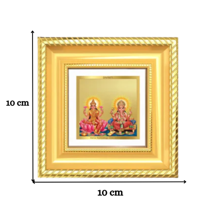 Lakshmi & Ganesh | Divine Prosperity Duo Tabletop Frame in 24K Gold Plated Foil
