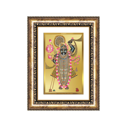 Diviniti 24K Gold Plated Shrinath Ji (Classic) Divine Wall Frame for Home Mandir & Office Decor | Luxury Spiritual Gift