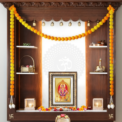 Diviniti 24K Gold Plated Ayyappan Divine Wall Frame for Home Mandir & Office Decor | Luxury Spiritual Gift