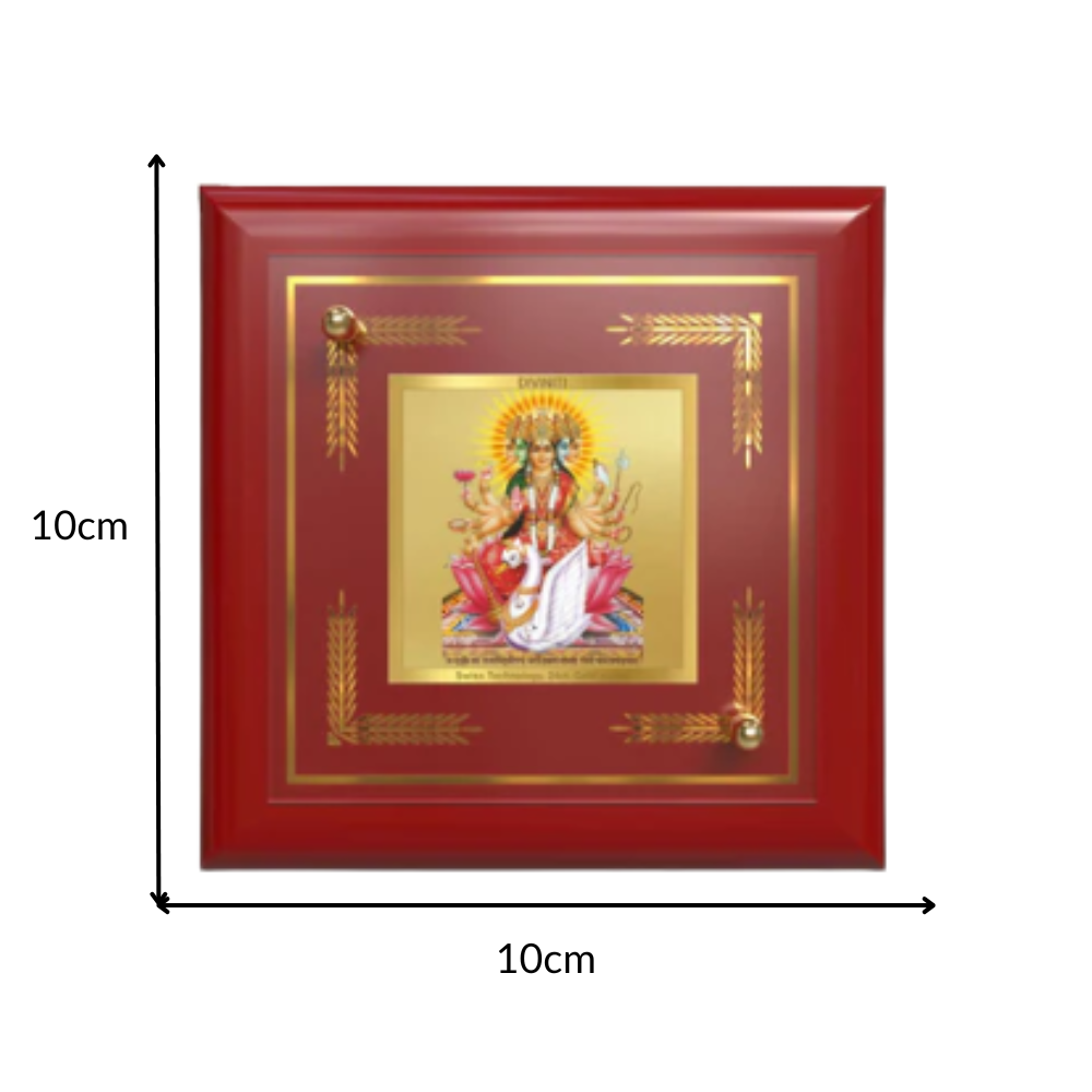 Gayatri Mata | Goddess of Wisdom | Divine Mother of Vedas For Tabletop Frame in 24K Gold Plated Foil