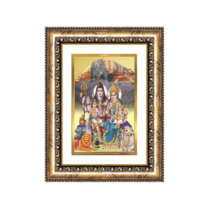 Diviniti 24K Gold Plated Shiv Parivar (Classic) Divine Wall Frame for Home Mandir & Office Decor | Luxury Spiritual Gift