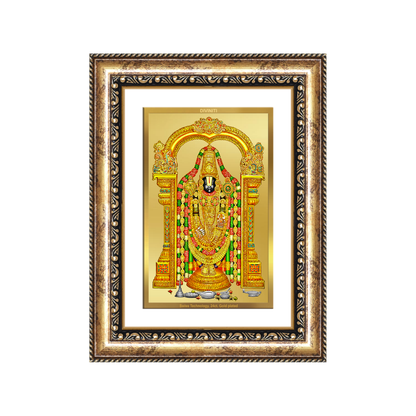 Diviniti 24K Gold Plated Tirupati Balaji Divine Wall Frame for Home Mandir & Office Decor | Luxury Spiritual Gift
