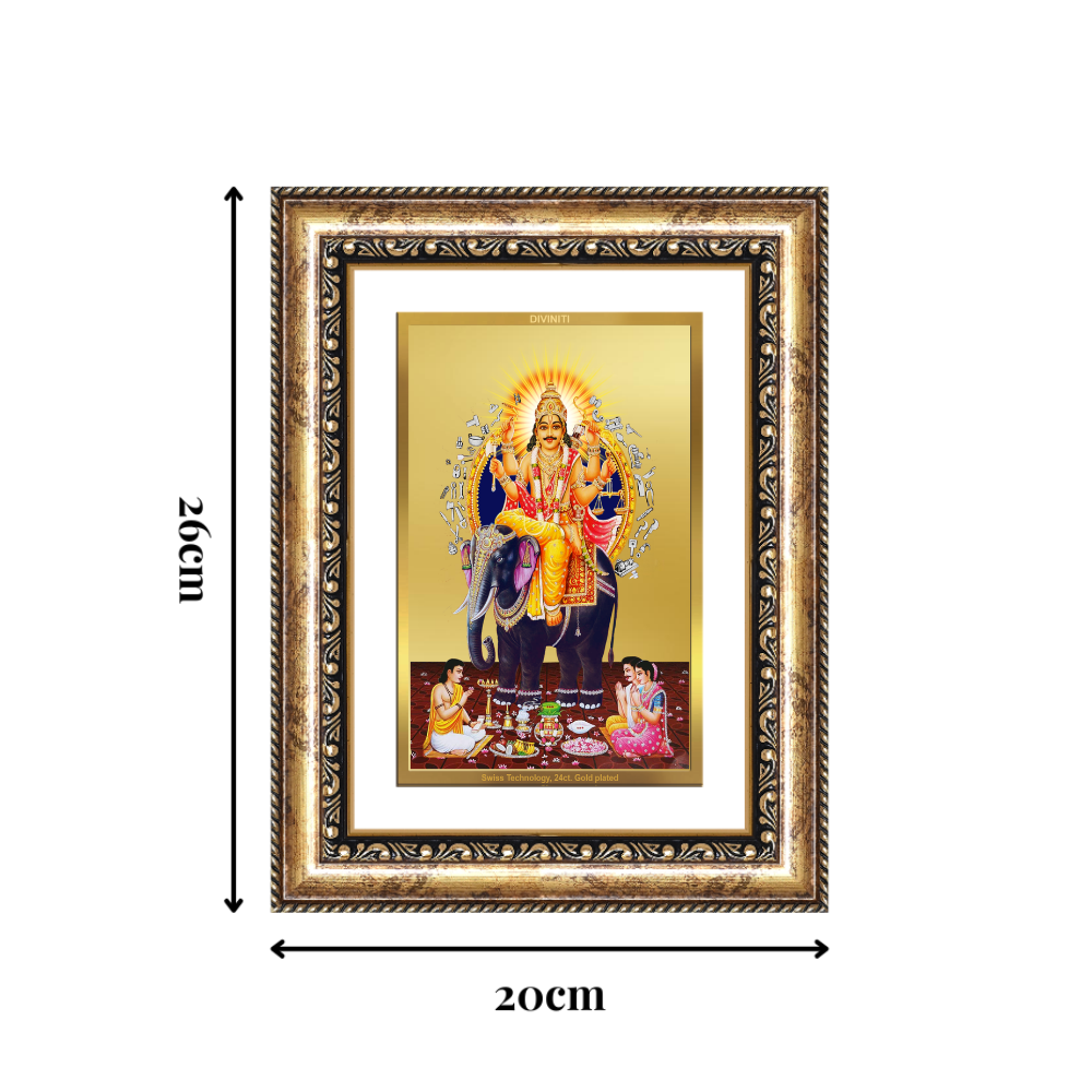 Diviniti 24K Gold Plated Vishvakarma (Classic) Divine Wall Frame for Home Mandir & Office Decor | Luxury Spiritual Gift