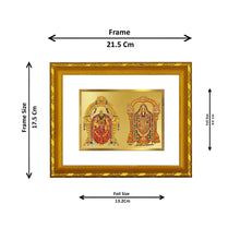 Load image into Gallery viewer, DIVINITI 24K Gold Plated Padmavathi Balaji Photo Frame For Home Decor, Tabletop, Puja (21.5 X 17.5 CM)
