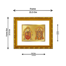 Load image into Gallery viewer, DIVINITI 24K Gold Plated Padmavathi Balaji Photo Frame For Home Decor, Tabletop, Puja (21.5 X 17.5 CM)