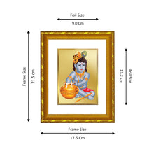 Load image into Gallery viewer, DIVINITI 24K Gold Plated Bal Gopal Wall Photo Frame For Home Decor, Tabletop, Puja (21.5 X 17.5 CM)
