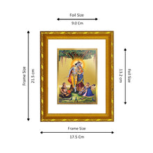 Load image into Gallery viewer, DIVINITI 24K Gold Plated Radha Krishna Photo Frame For Home Decor, Tabletop, Worship (21.5 X 17.5 CM)
