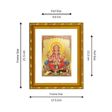 Load image into Gallery viewer, DIVINITI 24K Gold Plated Lord Ganesha Photo Frame For Home Wall Decor, Tabletop, Worship (21.5 X 17.5 CM)
