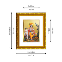 Load image into Gallery viewer, DIVINITI 24K Gold Plated Lord Krishna Photo Frame For Home Wall Decor, Tabletop, Puja (21.5 X 17.5 CM)