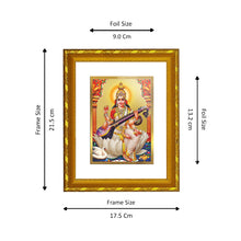 Load image into Gallery viewer, DIVINITI 24K Gold Plated Saraswati Mata Photo Frame For Home Wall Decor, Tabletop (21.5 X 17.5 CM)
