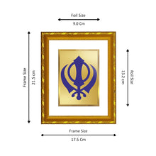 Load image into Gallery viewer, DIVINITI 24K Gold Plated Khanda Sahib Photo Frame For Home Wall Decor, Luxury Gift (21.5 X 17.5 CM)
